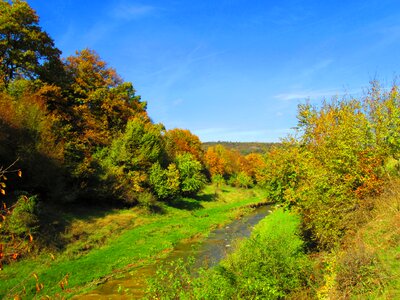Nature river blue sky