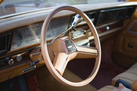 Gear shift old steering wheel photo