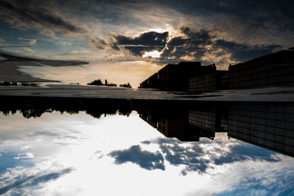 Water puddle reflection photo