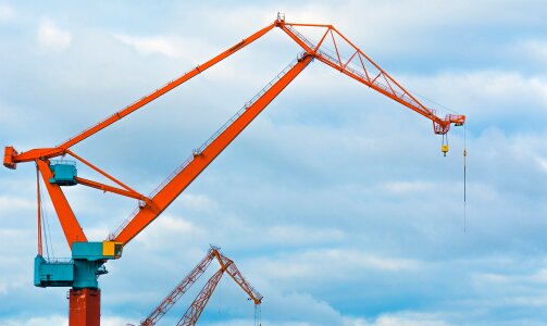 Crane cranes blue sky