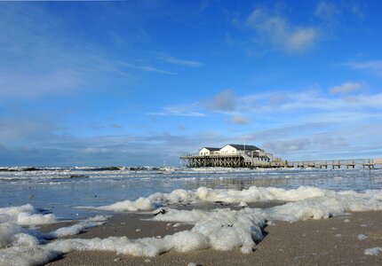 Beach pile construction st peter-ording photo