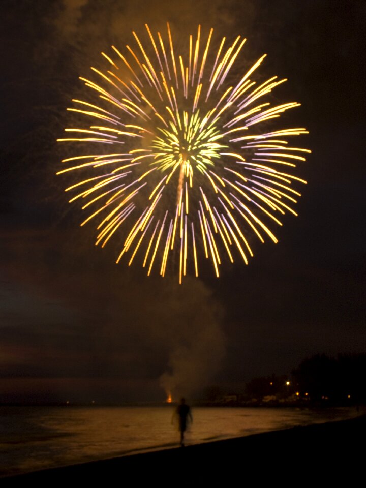 Fireworks white fire white sparks