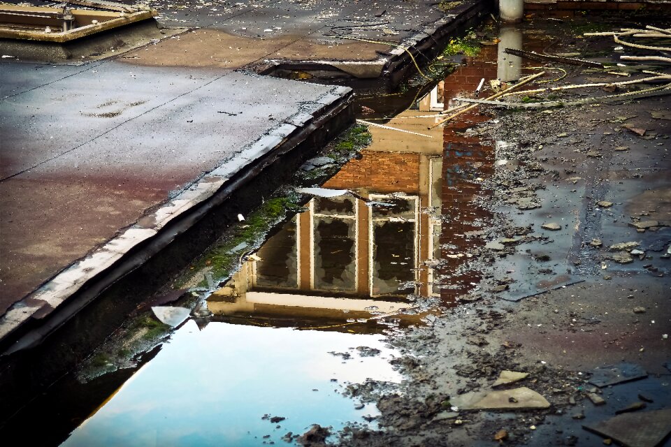 Abandoned industrial building lapsed