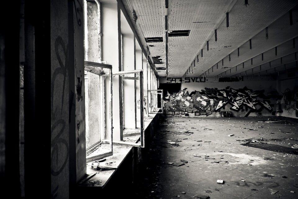 Abandoned industrial building lapsed
