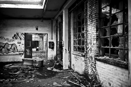 Abandoned industrial building lapsed