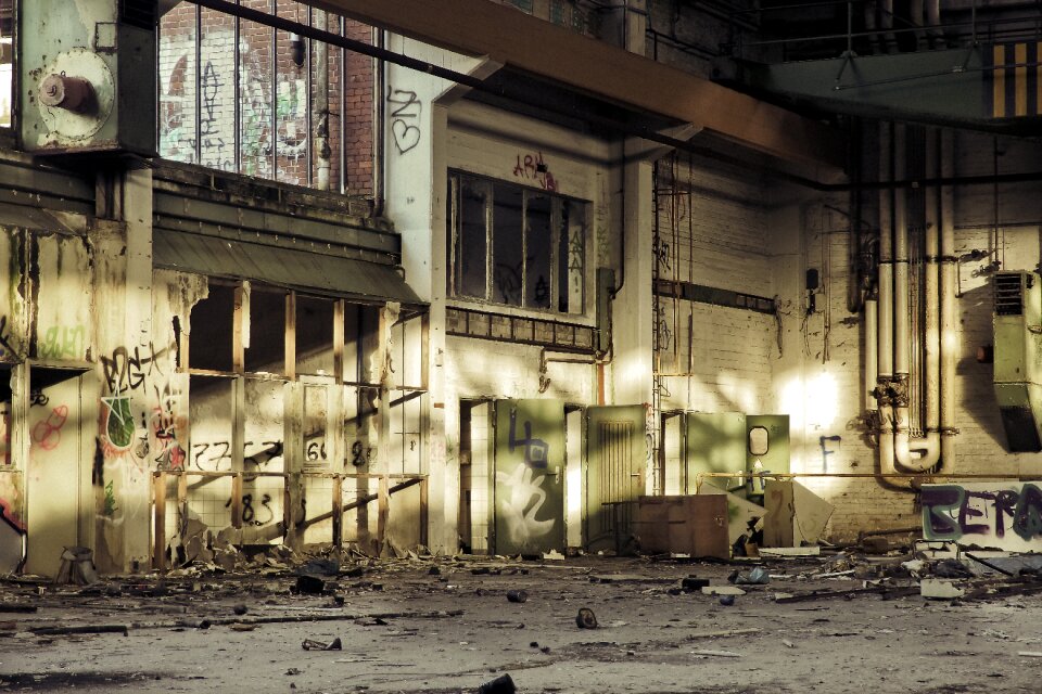 Abandoned industrial building lapsed