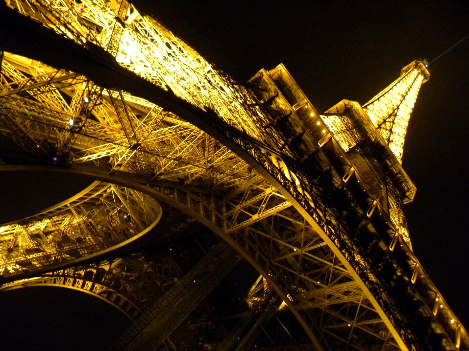 Lights eiffel tower gold photo