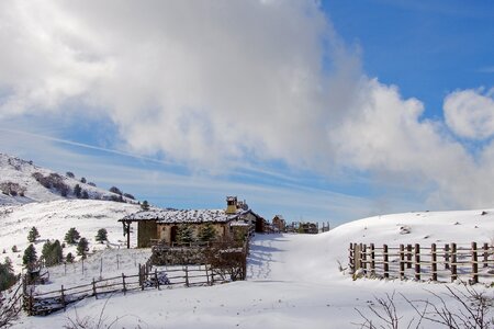 Winter landscape abruzzo italy photo