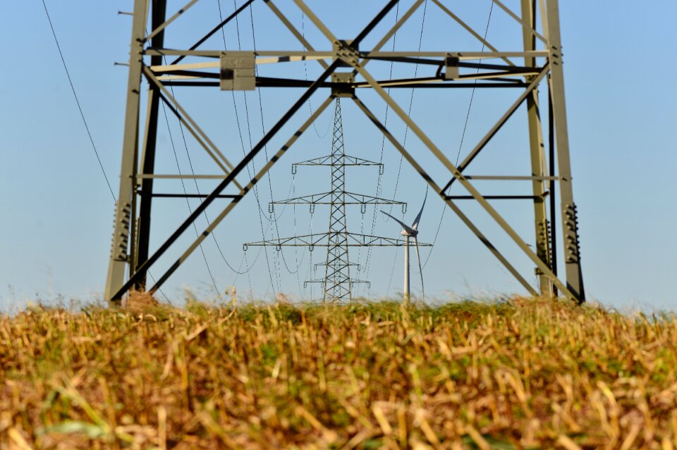 Electricity summer cornfield