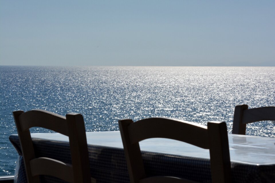Sea view table sunset