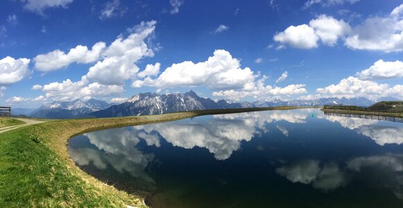 Clouds storage pond saalbach