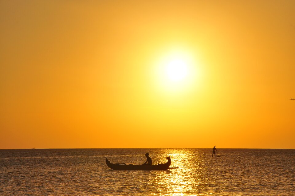 Sunset fishing boats bali