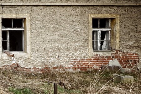 Ruin building facade