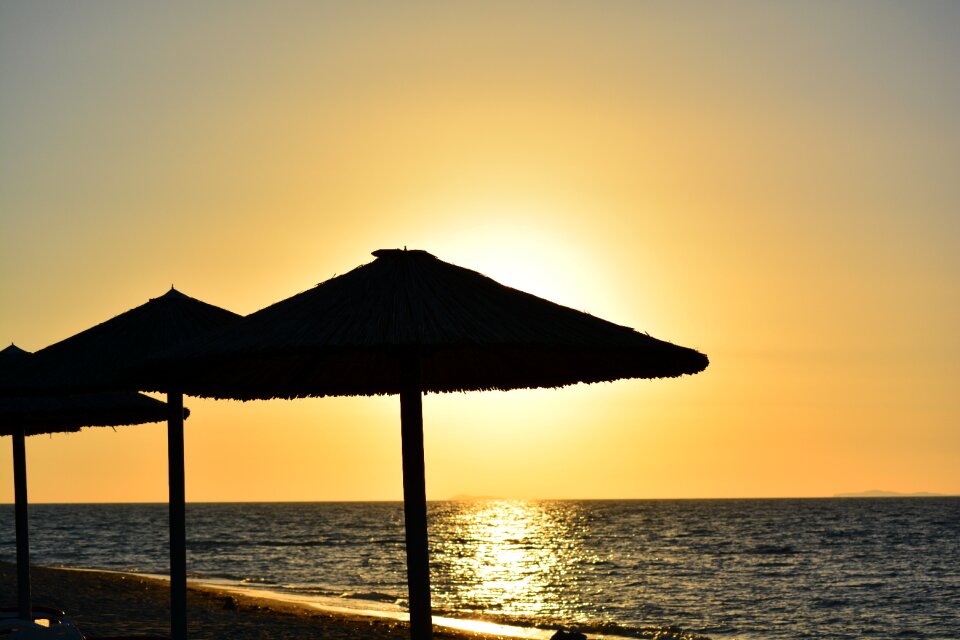 Sea parasols beach