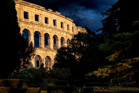 Pula roman empire evening photo