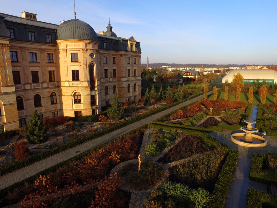 The palace garden sunset