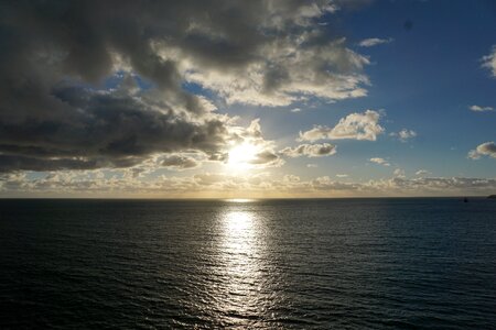 Blue ocean sun