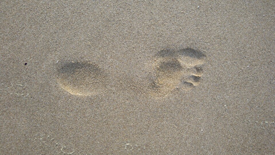Footprint foot beach photo
