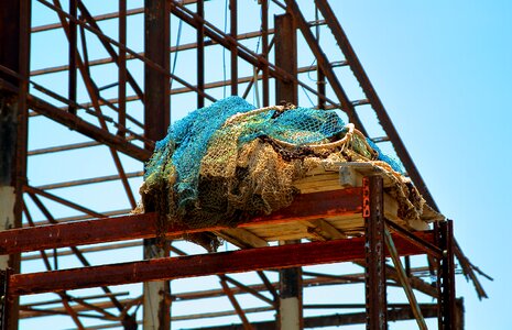 Fishing nets frame steel scaffolding