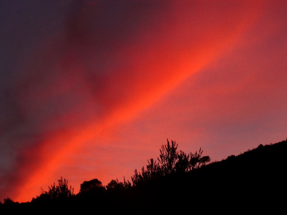 Evening sky sunset afterglow