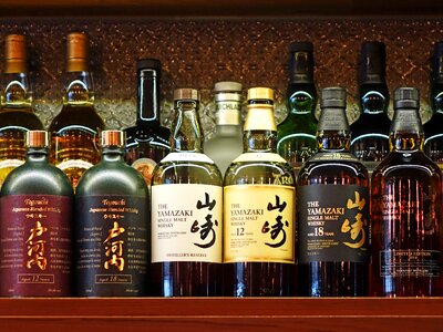 Japanese blended liquor bottles photo