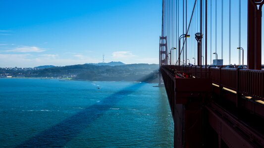 Golden gate bridge traffic cars photo