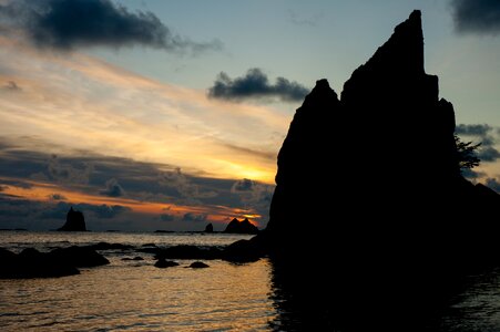 Pacific rock sunset