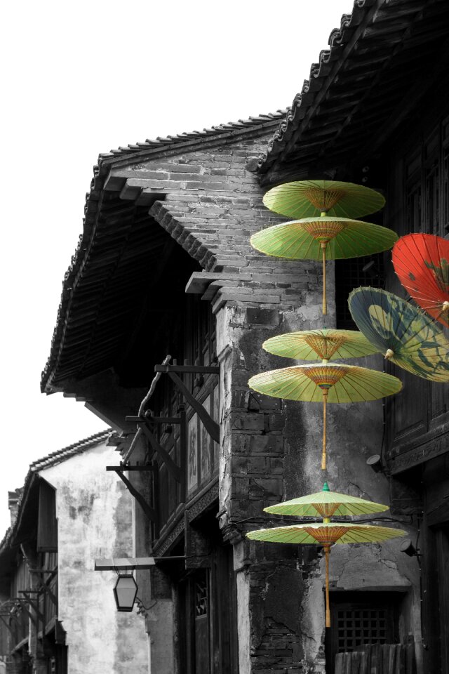 Paper umbrella wuzhen black and white