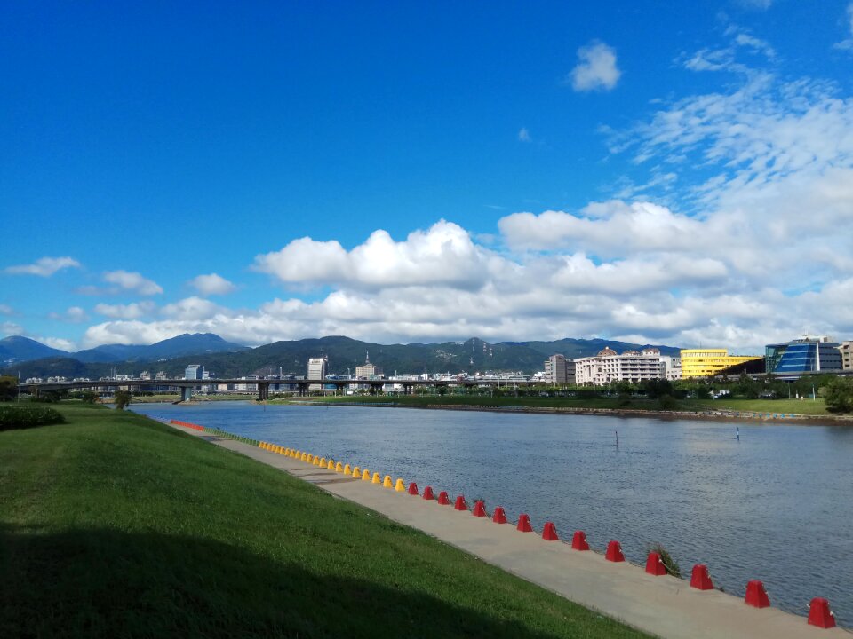 River sky white cloud