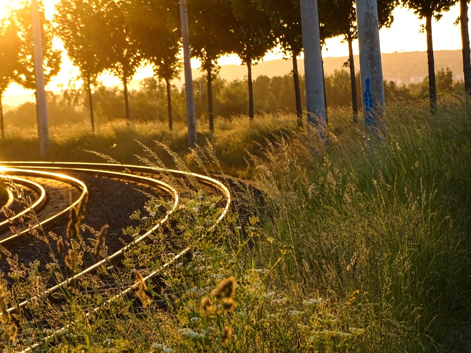 Abendstimmung twilight railway