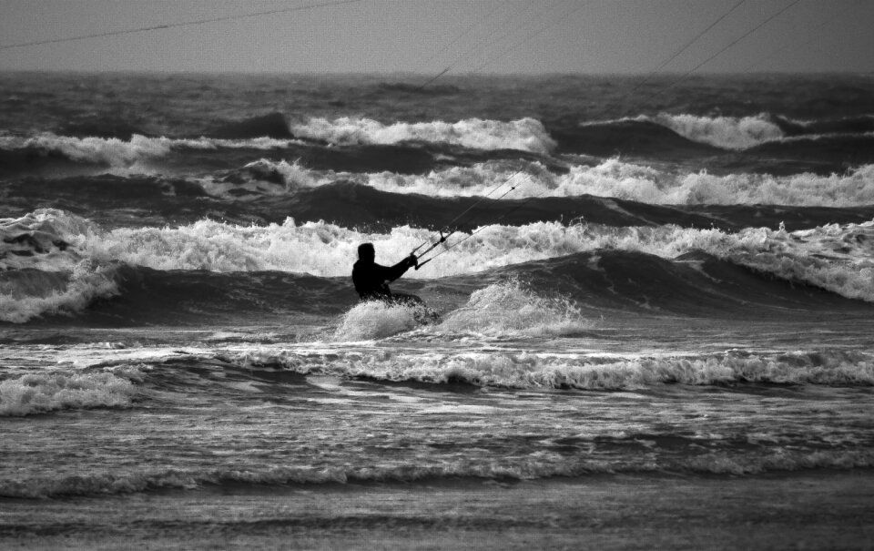 Kite surfer waves water sports