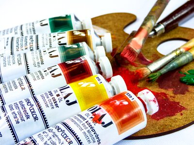 Oil paint hobby color photo