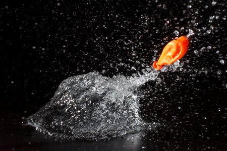 Water splashes water bomb inject photo