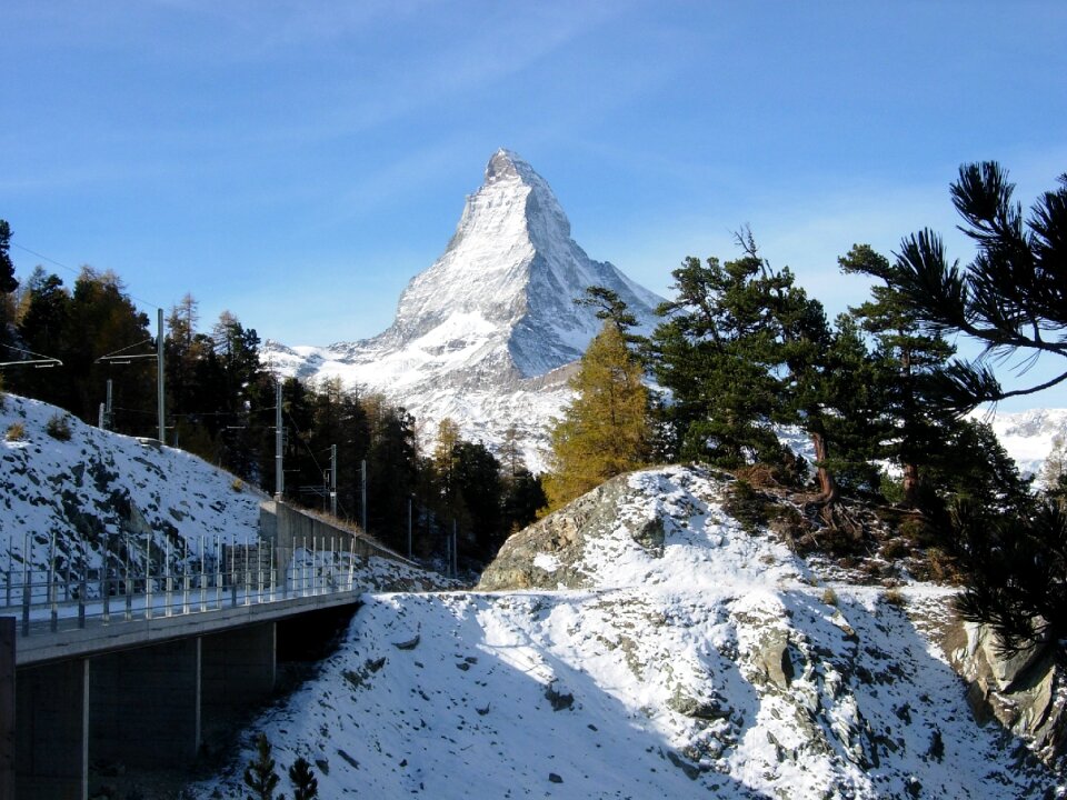 High mountains switzerland sunny photo