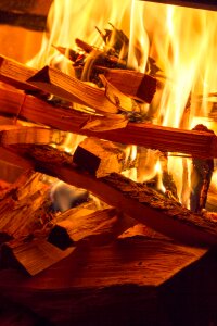 Burn flame log fire wood fire photo