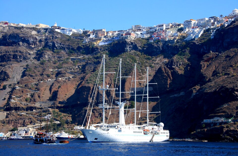 Greece volcanic ships