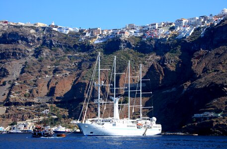 Greece volcanic ships