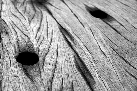 Closeup black and white wooden