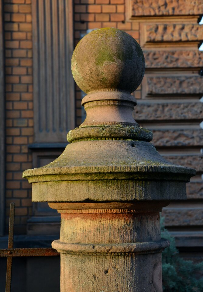 Weathered moss stone pillars