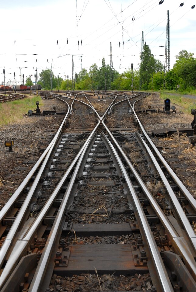 Rails train railroad tracks photo