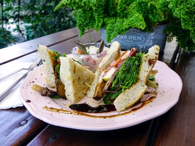 Toast bacon vegetable