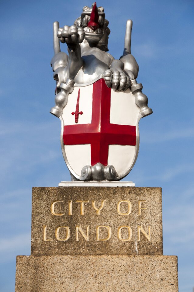 City escutcheon statue