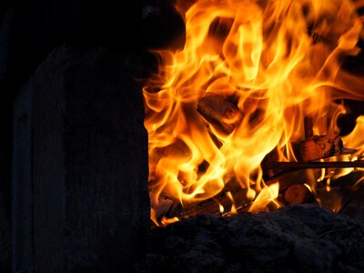 Hot burning ash photo