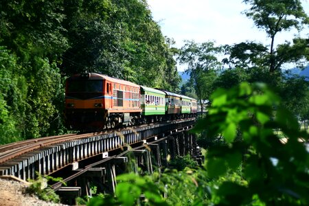 Railway journey green train photo