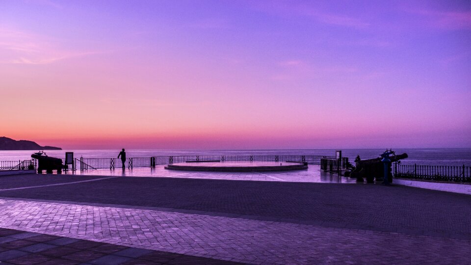 Malaga sunrise orange horizon photo