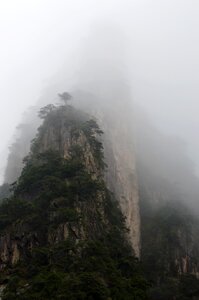 Mountains foggy road landscape photo