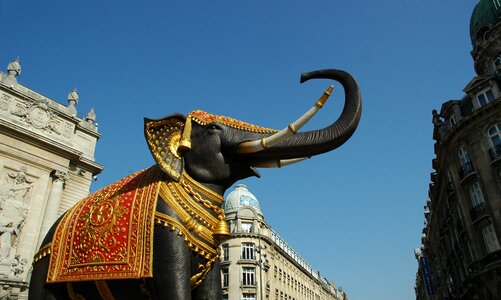 Statue city blue sky
