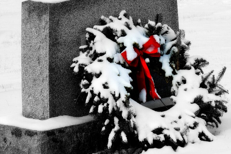 Snow christmas cemetery