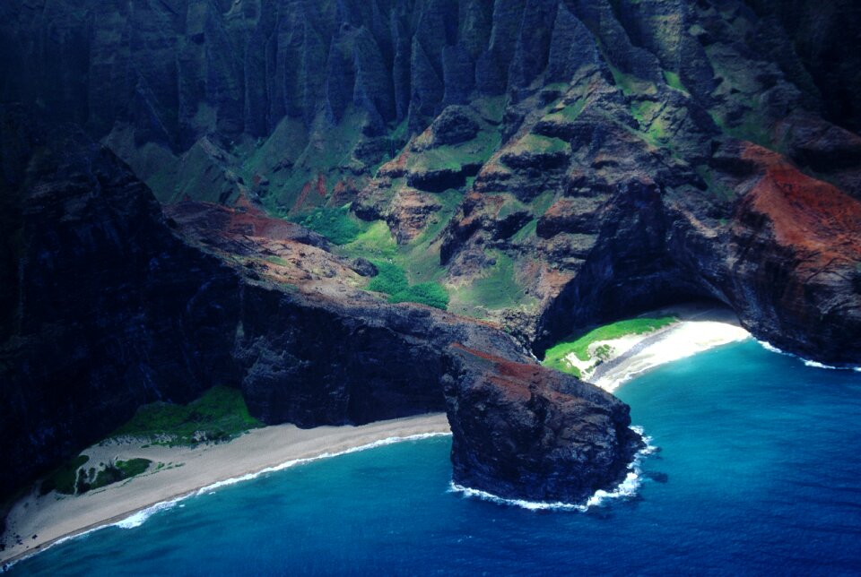 Aerial view ocean travel