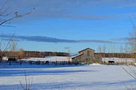 Winter landscape snow grange